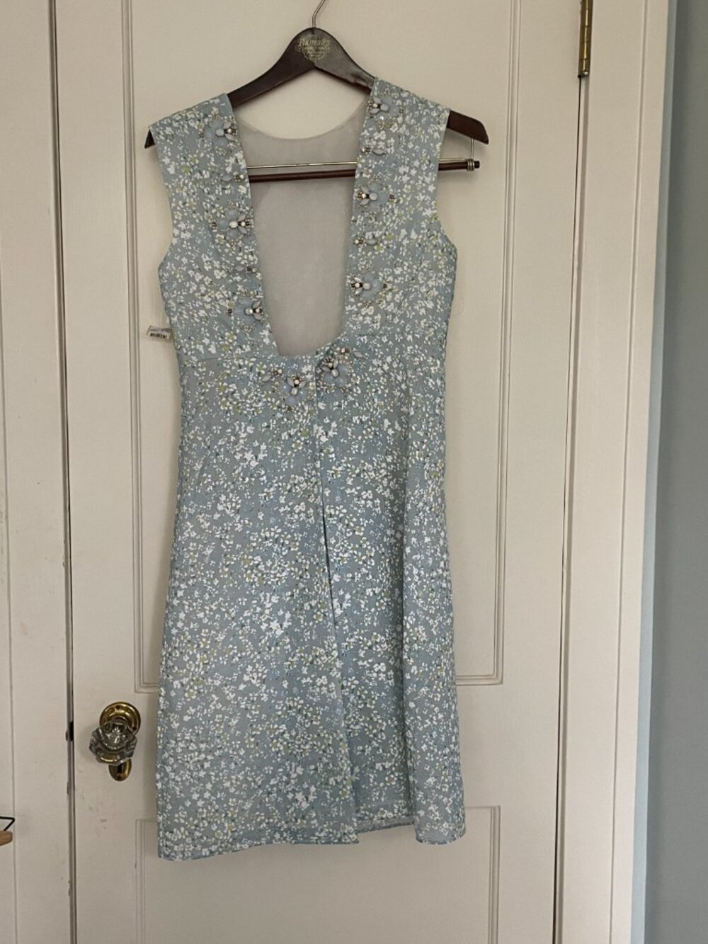 Tory Burch Beaded Dress Size 4 Side Zip, fully lined. Open back - Picture 6 of 11